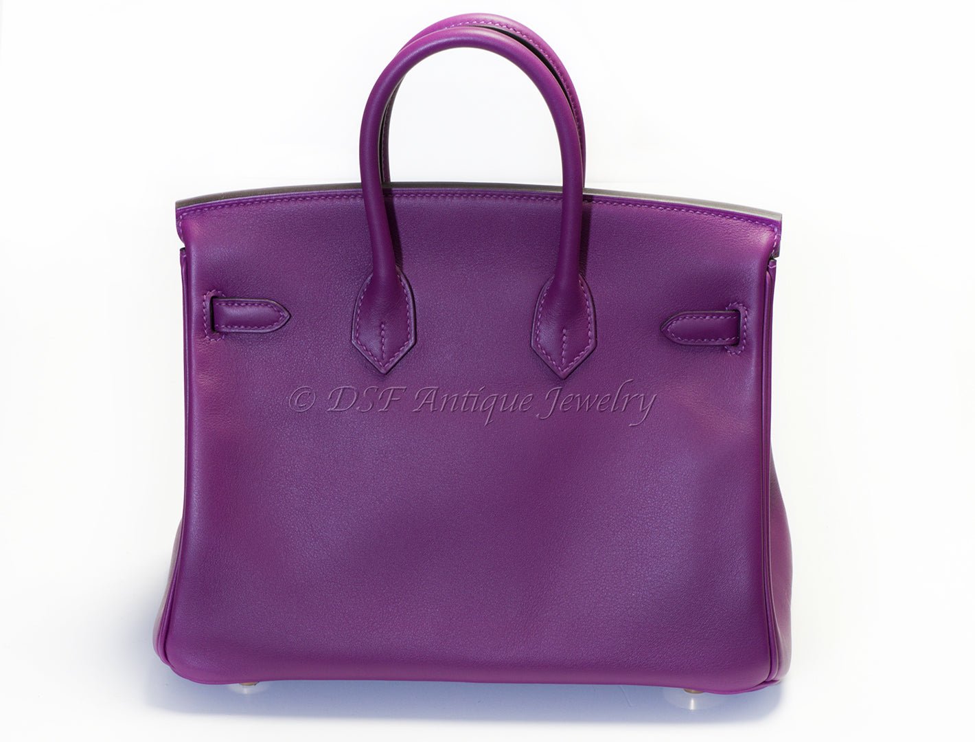 Hermes Paris Anemone Purple Leather Birkin 25 Bag