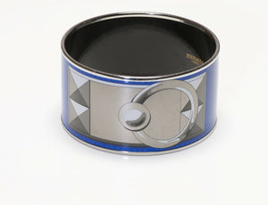 HERMES Paris Blue Enamel Collier de Chien Bangle Bracelet