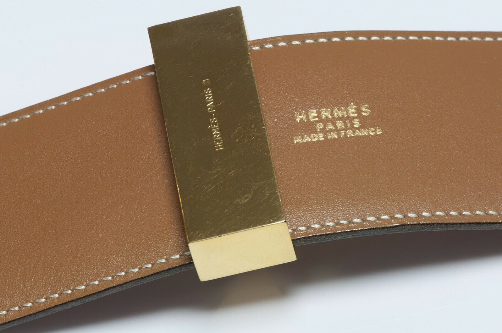 HERMES Paris Brown Leather Collier De Chien Belt