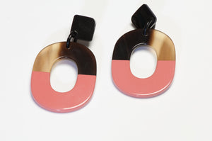 Hermes Paris Isthme Horn Lacquer Hoop Earrings
