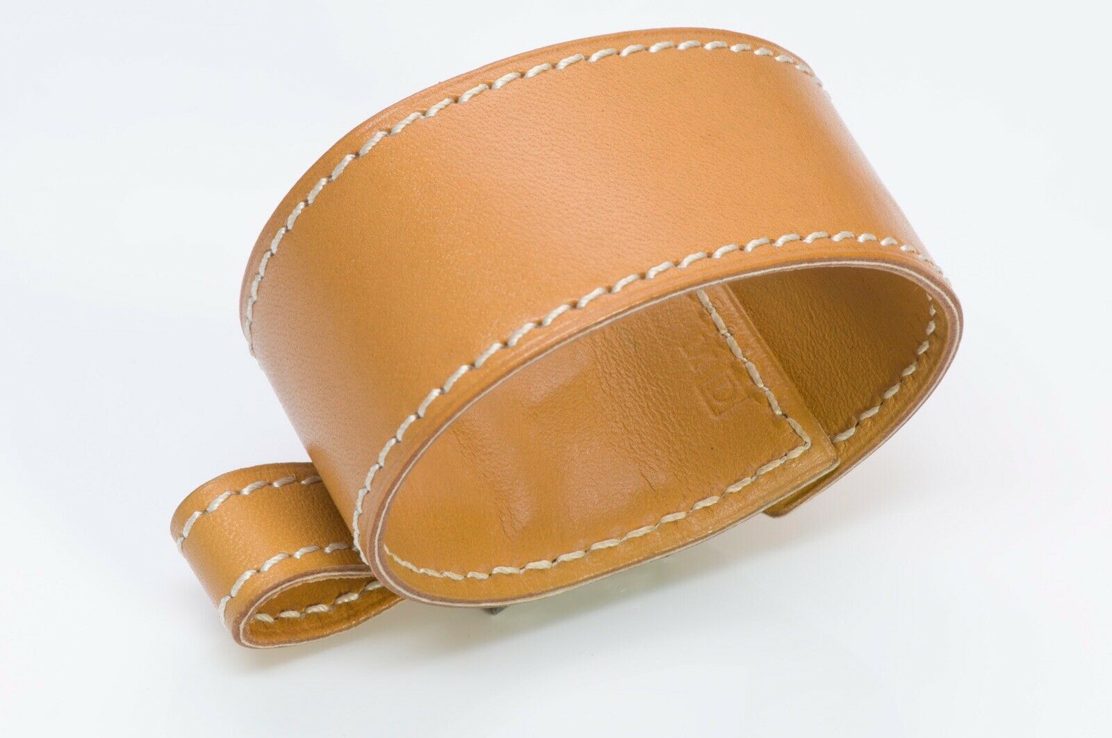 HERMES Paris TOUAREG Brown Leather Sterling Silver Bracelet