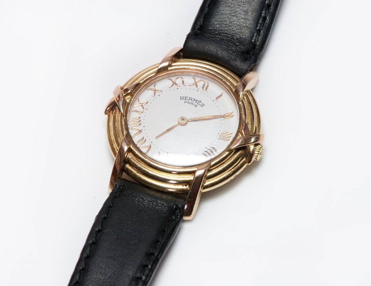 *READ.. HERMÈS CROISIÈRE watch in 18K gold plated ladies watch. Exquisite and Ultra-Rare 1950s Hermès watch in 18k Gold  main image 2