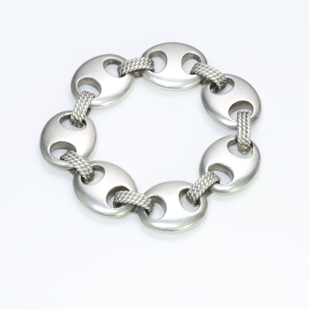 Hermès Silver "Coffee Bean" Link Bracelet