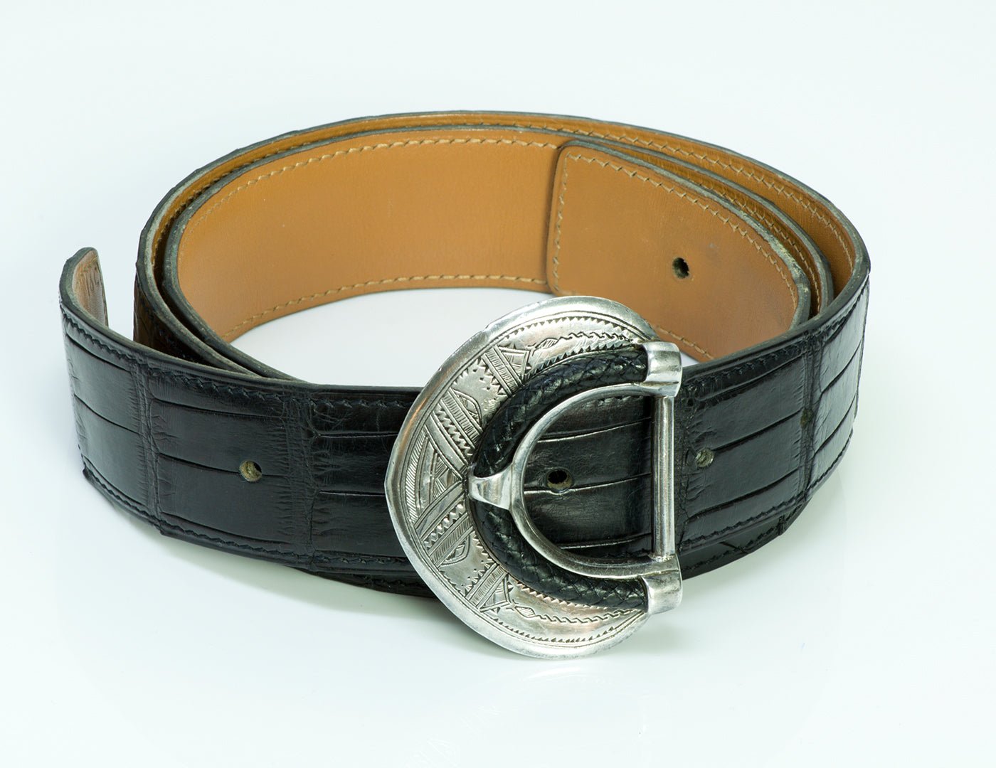 Hermès Touareg Silver Alligator Belt