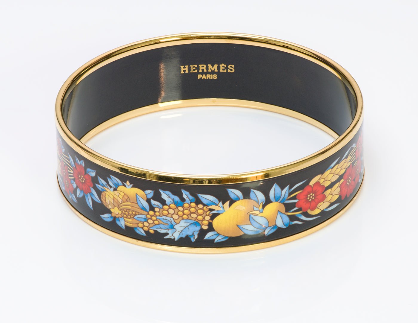 Hermes Wheat Fruit Enamel Bangle Bracelet