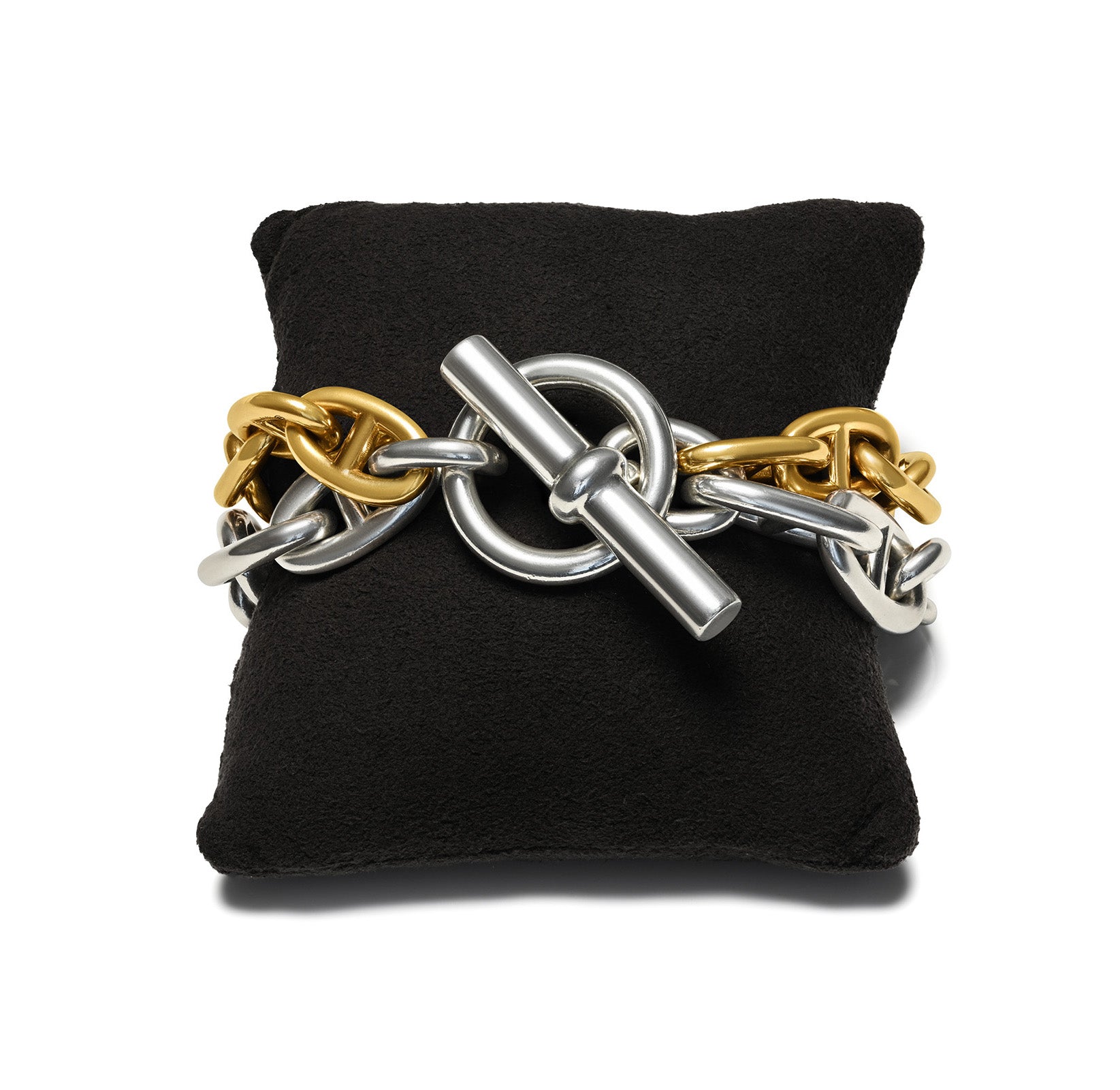 Hermès Chaine d'Ancre Bracelet 18K Gold Silver Toggle Clasp