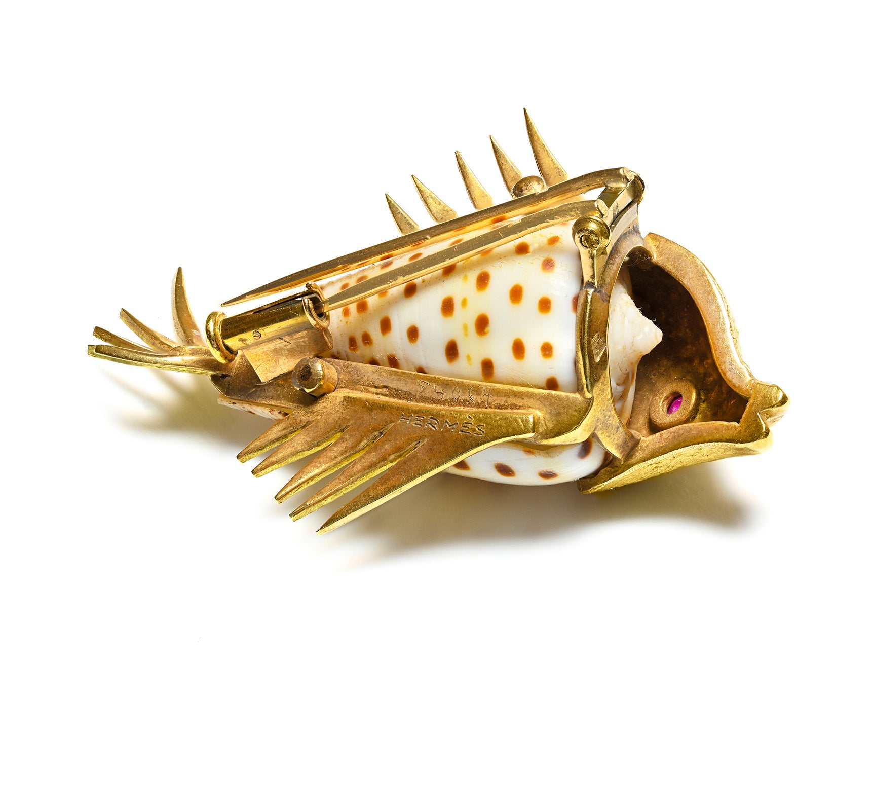 Hermès Junonia Shell Fish Brooch