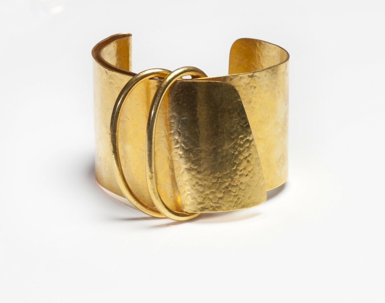 Herve Van der Straeten Gold Plated Buckle Modernist Cuff Bracelet
