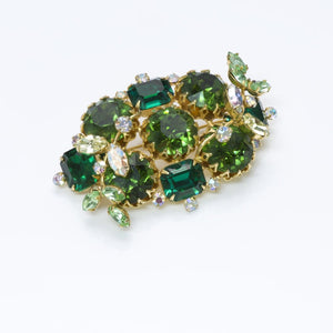 Hobé Green Crystal Brooch
