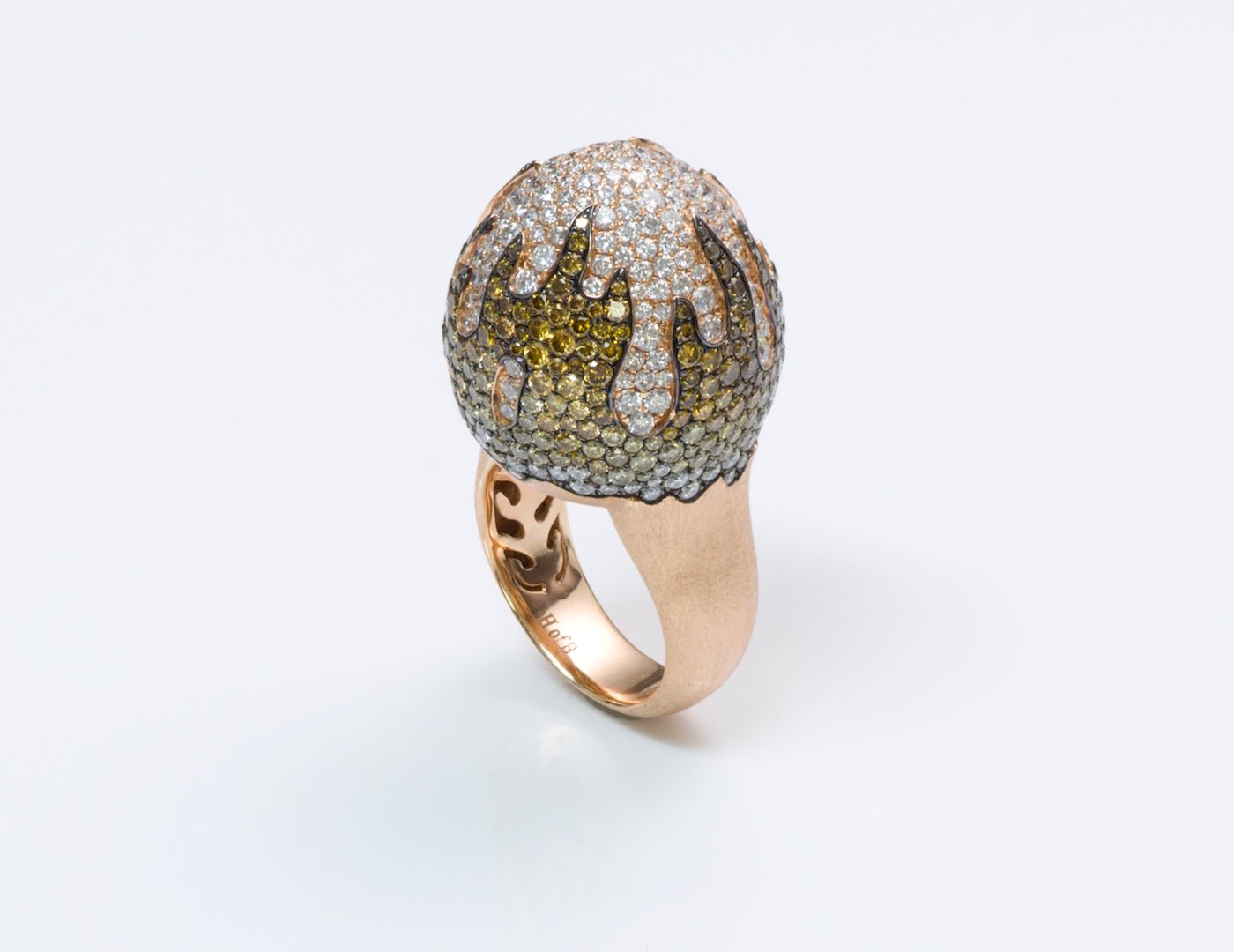 House of Baguettes Gold Diamond Dome Ring