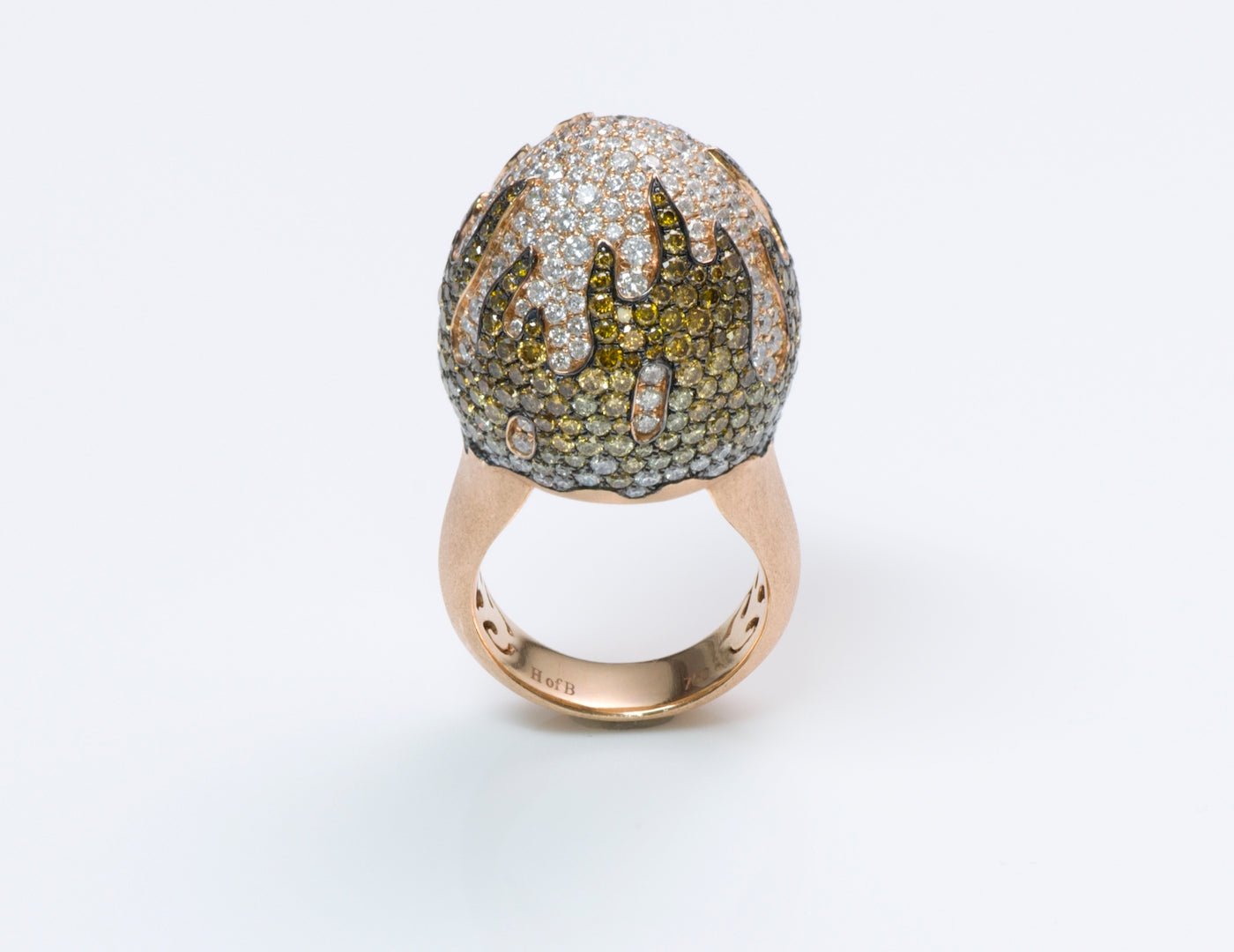 House of Baguettes Gold Diamond Dome Ring