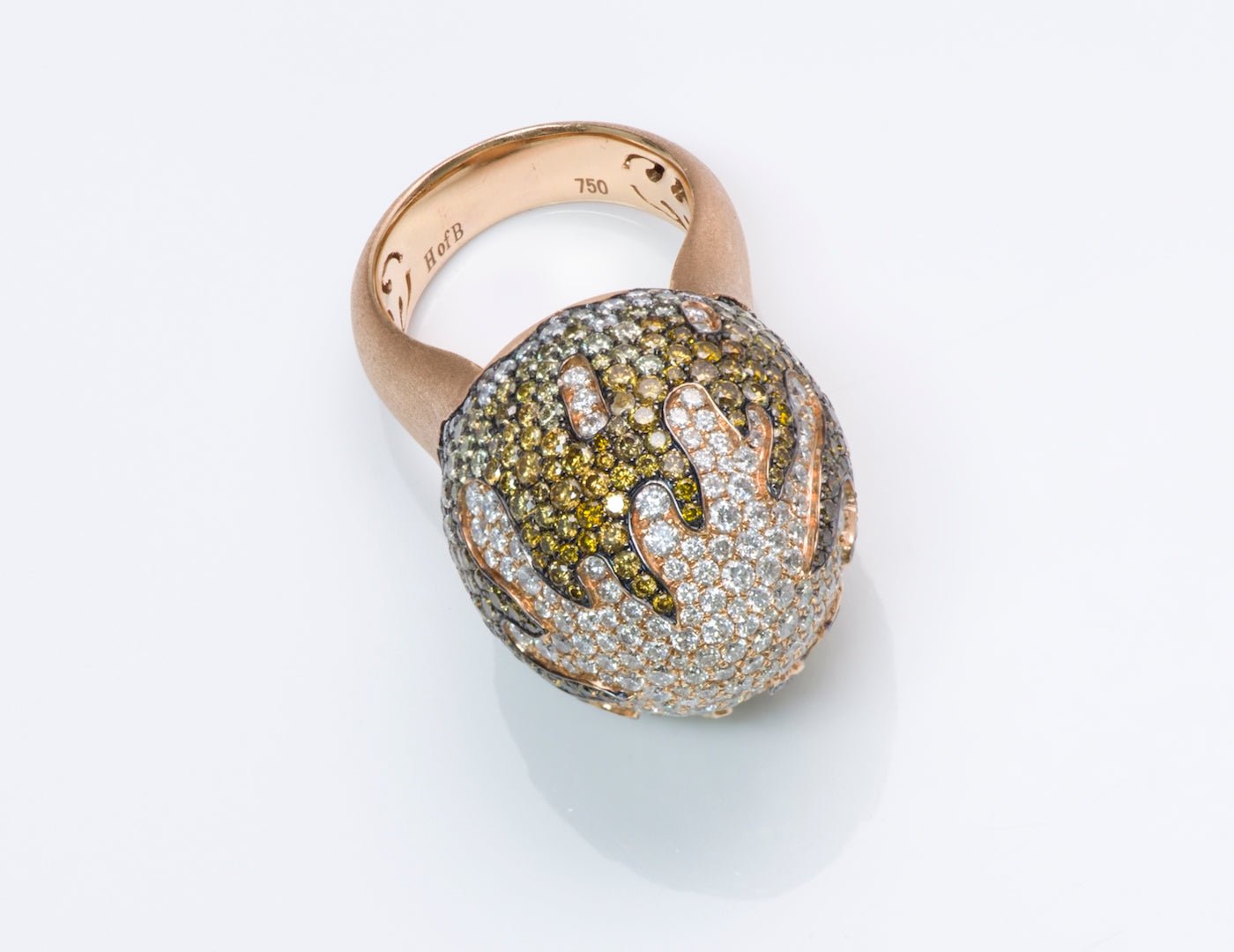 House of Baguettes Gold Diamond Dome Ring