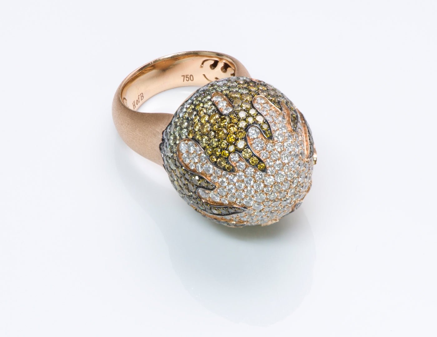 House of Baguettes Gold Diamond Dome Ring