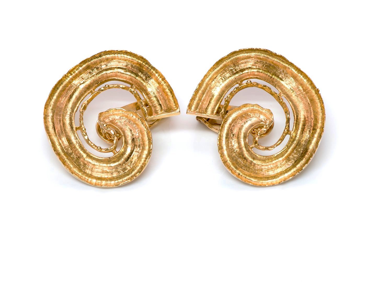 Ilias Lalaounis 18K Gold Swirl Earrings