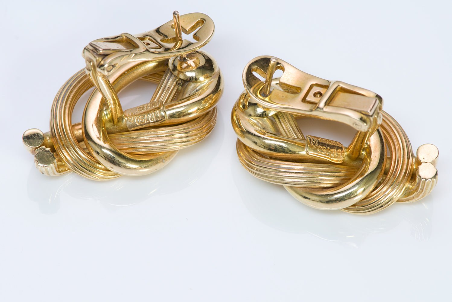 Ilias Lalaounis Greece 18K Gold Hercules Knot Earrings
