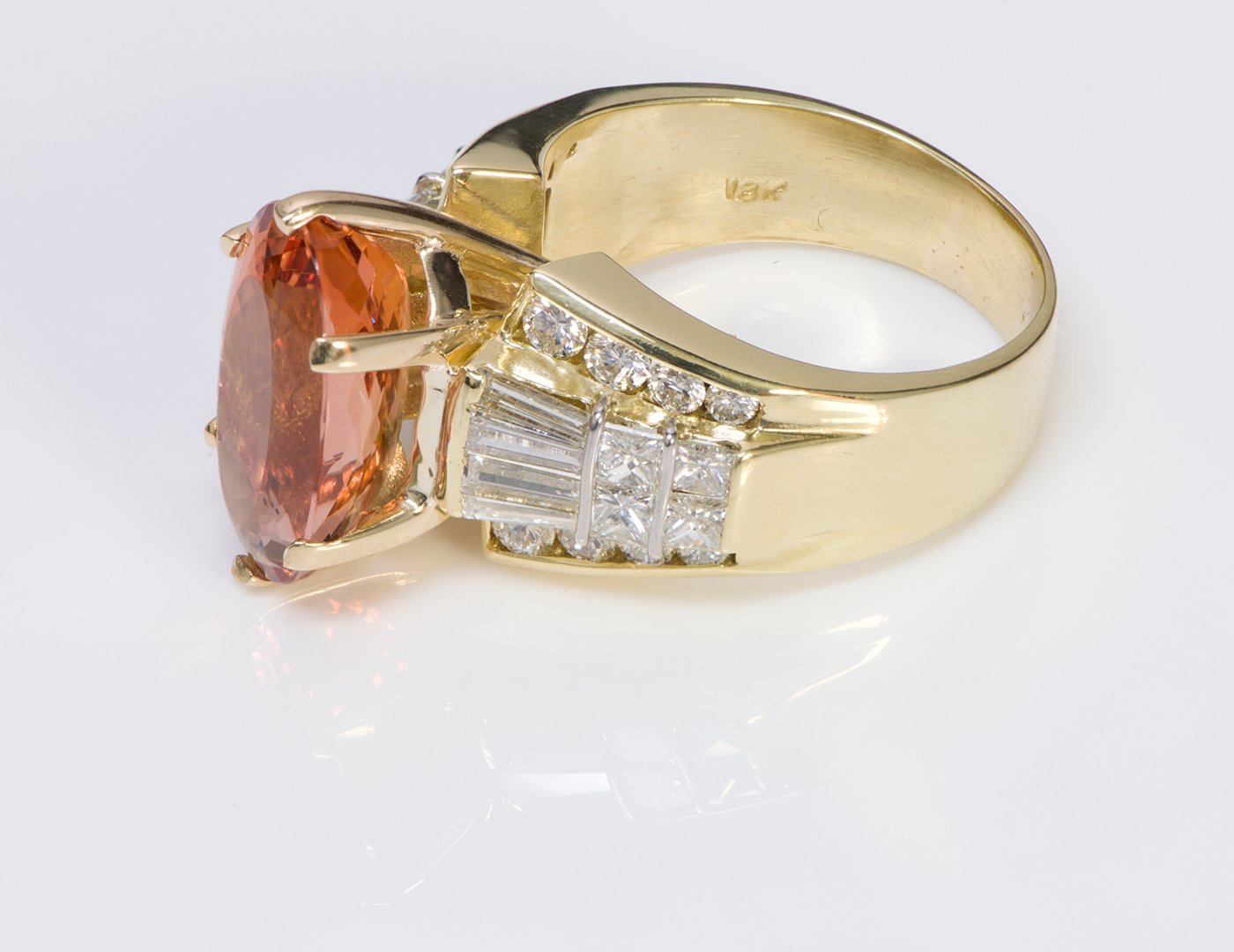 Imperial Topaz Diamond 18K Gold Ring