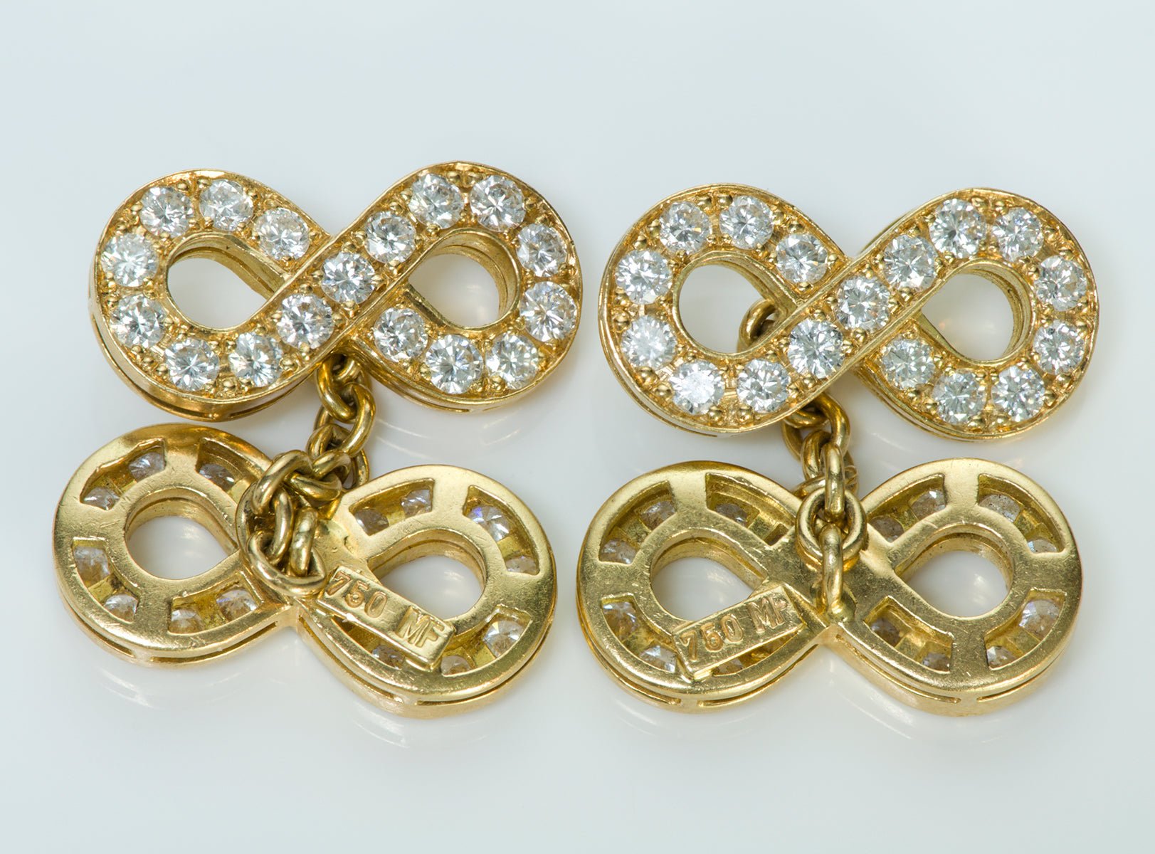 Infinity Diamond Gold Cufflinks