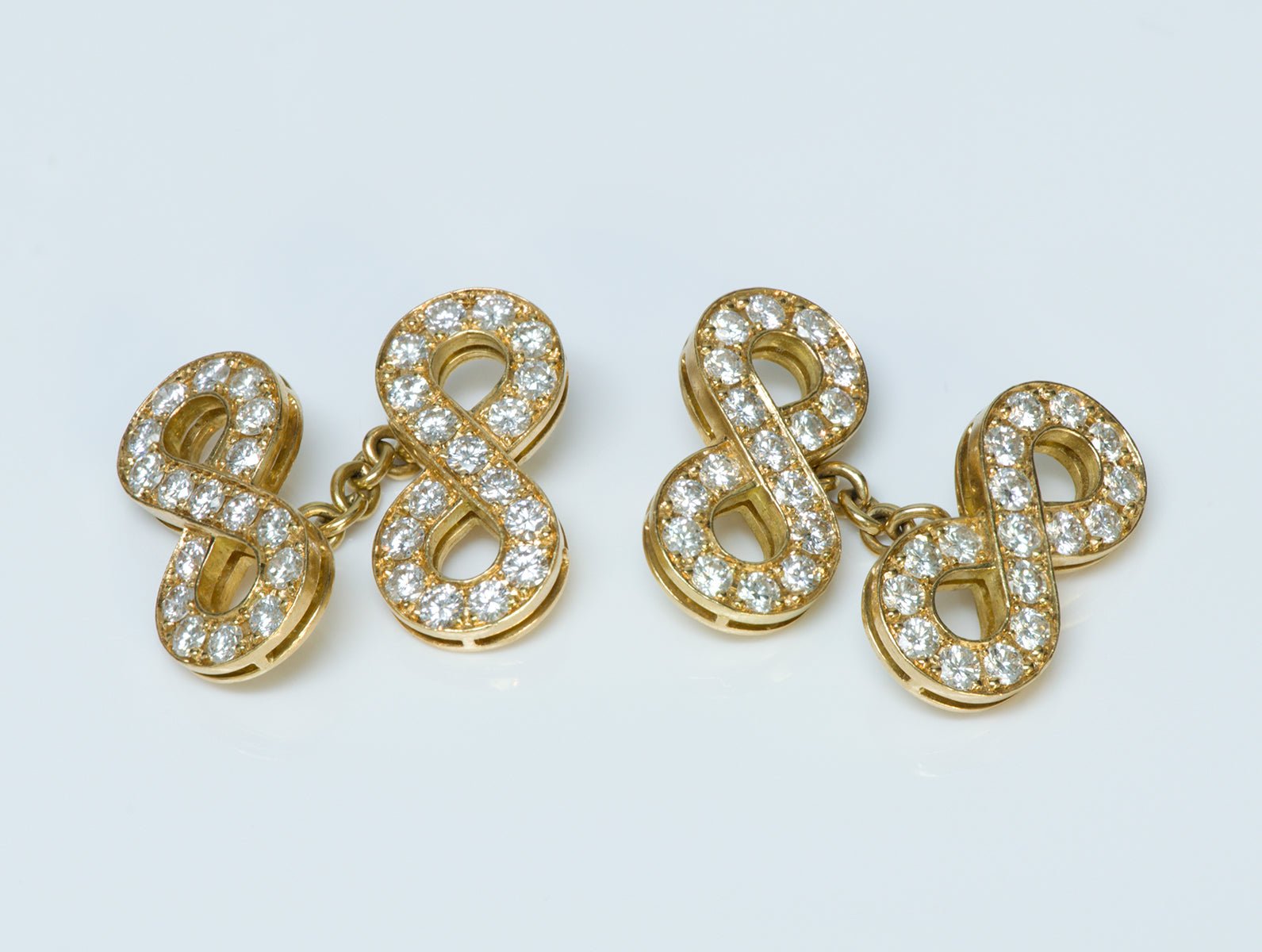 Infinity Diamond Gold Cufflinks