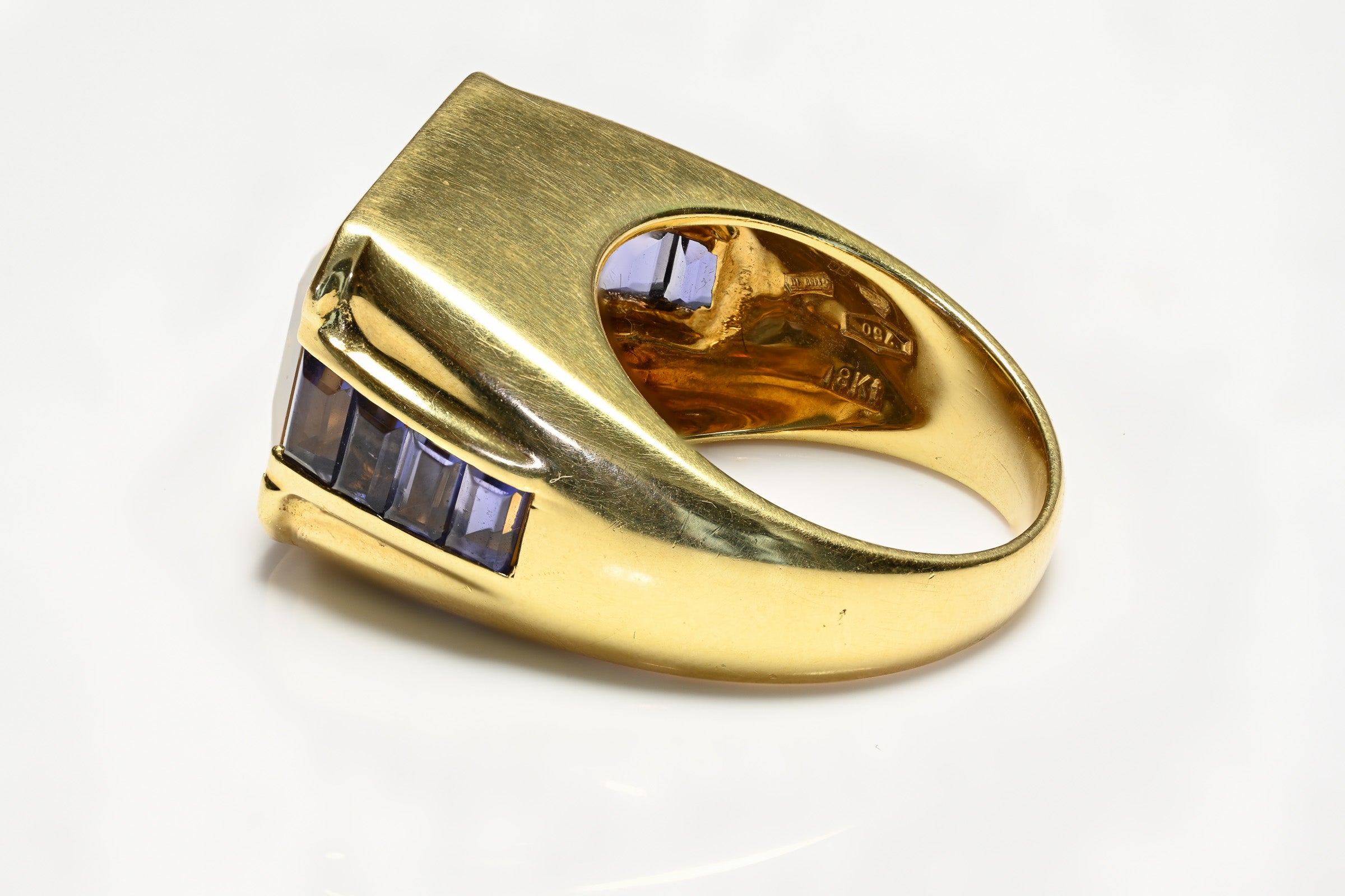 Mens Citrine Iolite 18K gold Men's Ring