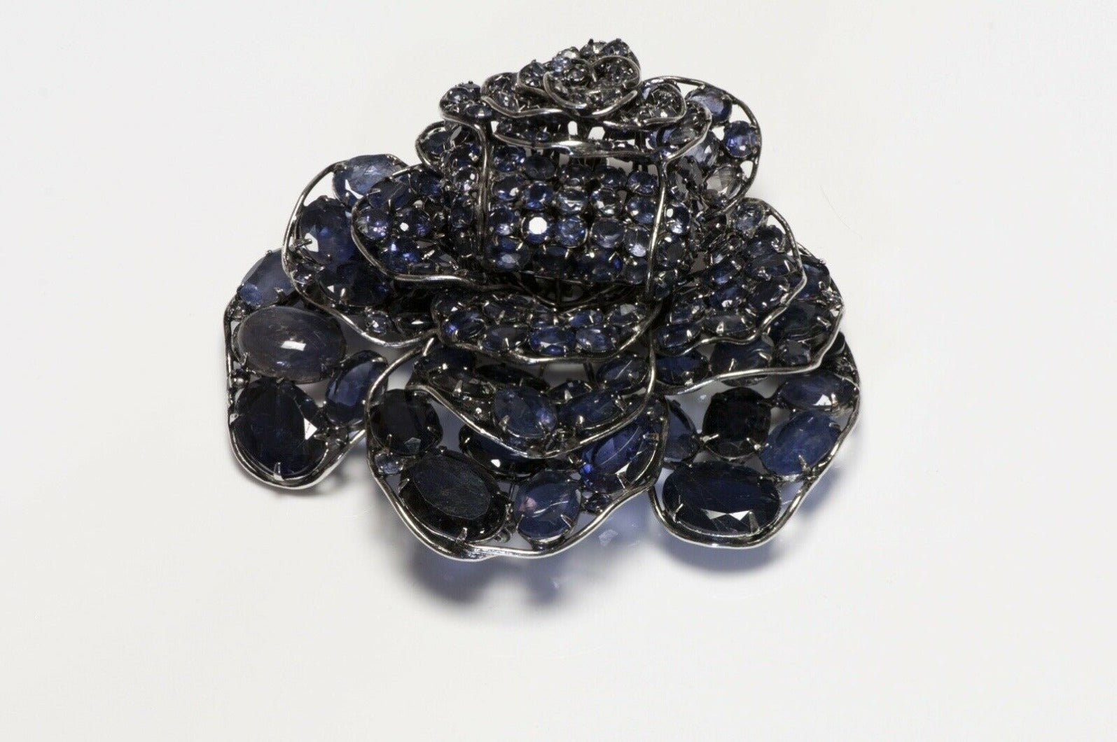 Iradj Moini Citrine Quartz Sapphire Flower Convertible Brooch Collar Necklace