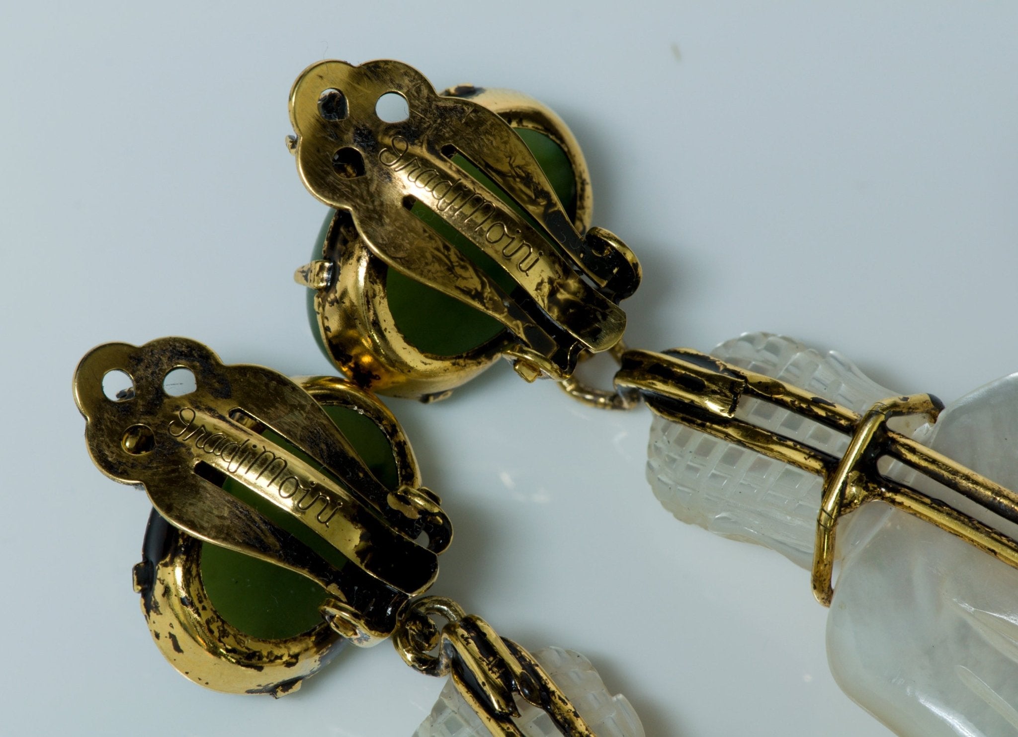 Iradj Moini Jade Mother of Pearl Buddha Earrings