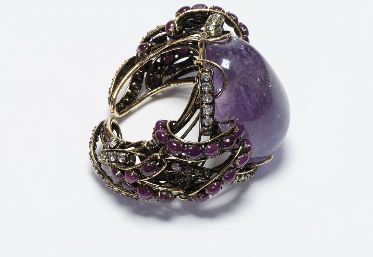 Iradj Moini Purple Amethyst Cabochon Cuff Bracelet