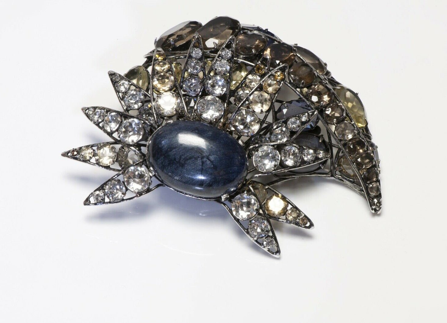 Iradj Moini Sapphire Lapis Beads Flower Convertible Bracelet Brooch Necklace