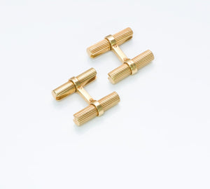Jacques Cartier Paris 18K Yellow Gold Bar Cufflinks
