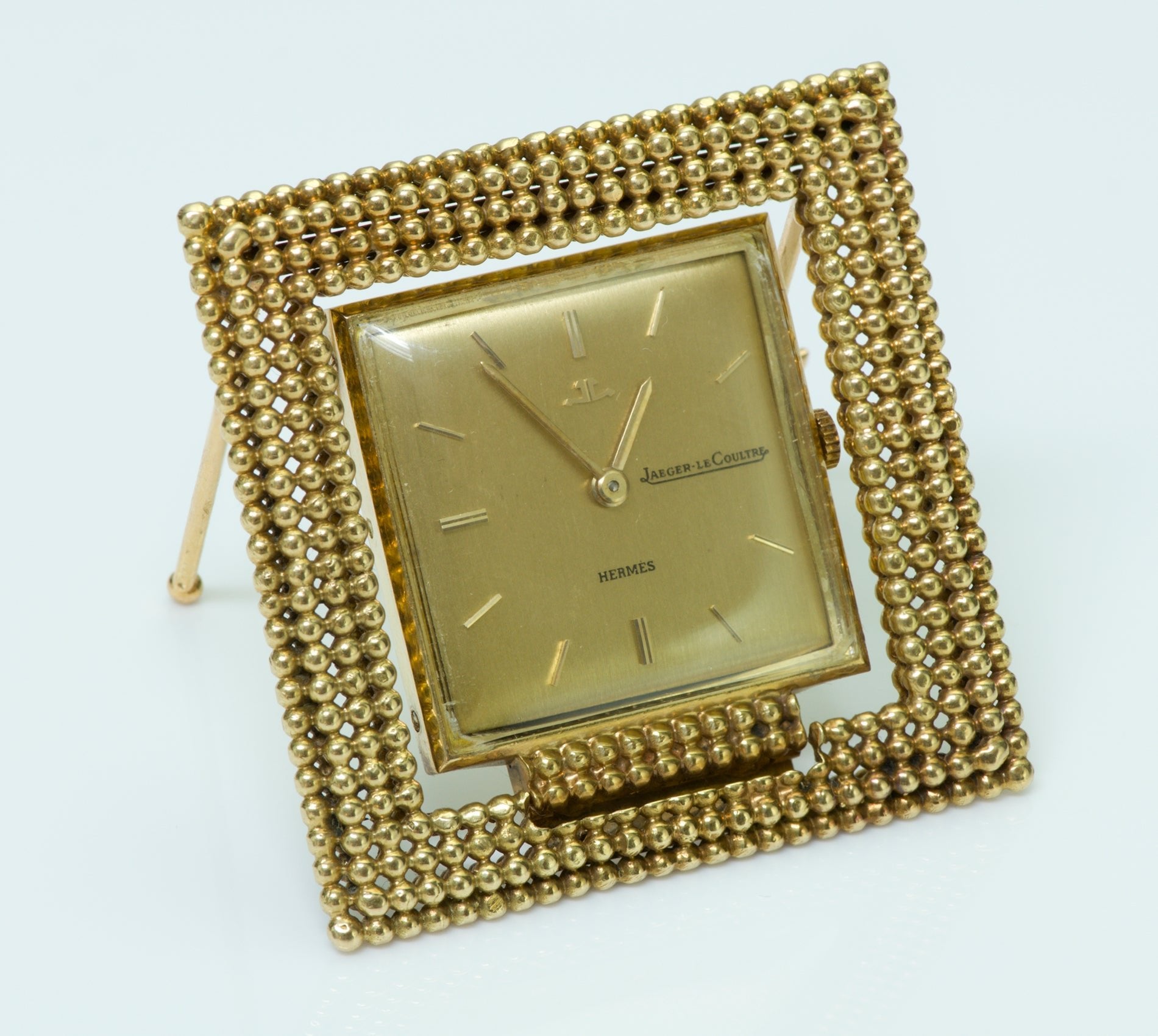 Jaeger Lecoultre Hermès Gold Travel Clock