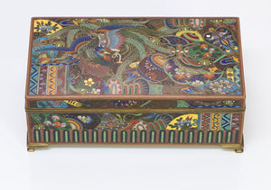 Japanese Antique Meiji Cloisonne Brass Box