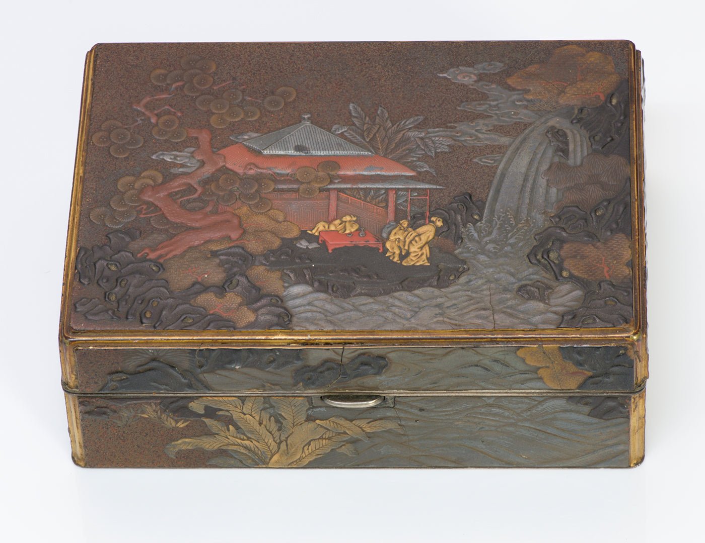 Japanese Silver Lacquer Sempoh Box