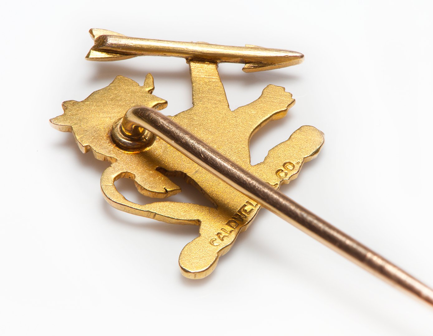 J.E. Caldwell & Co. Gold Lion Stick Pin
