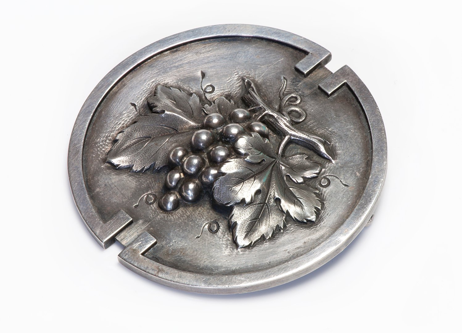 Jean Després Art Deco Silver Grape Leaf Brooch