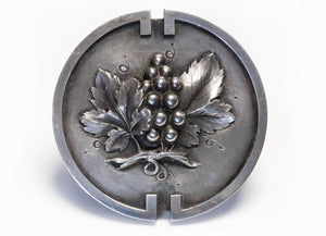 Jean Després Art Deco Silver Grape Leaf Brooch