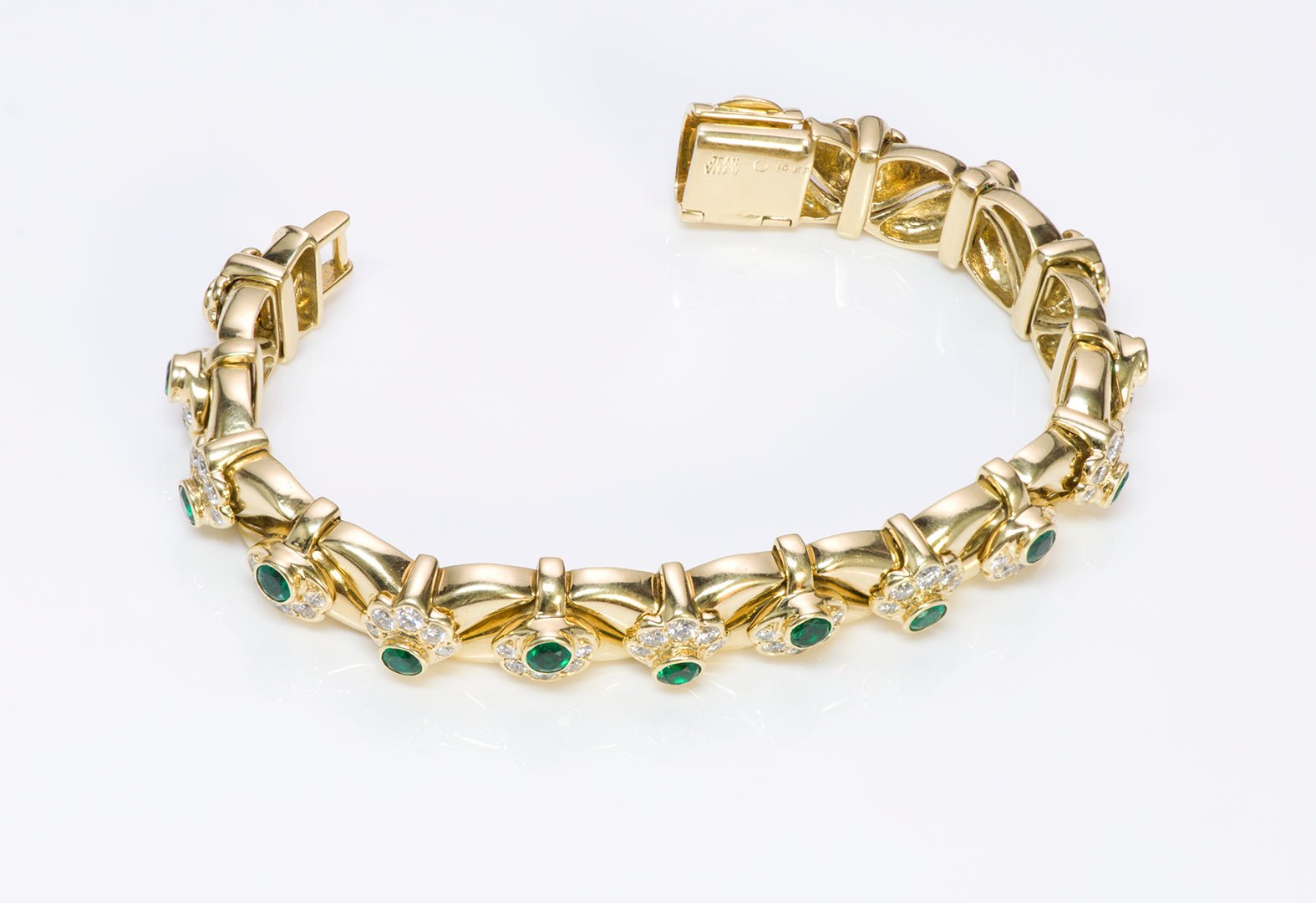 Jean Vitau 18K Yellow Gold Gemstone Bracelet