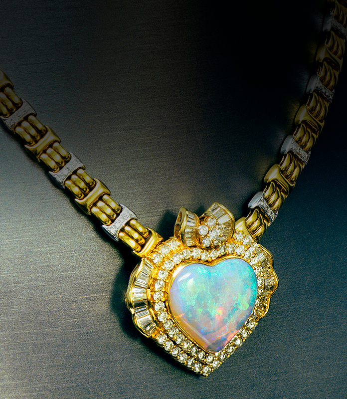 Opal Heart Gold Diamond Necklace, Mens Jewelry Gold Ring Estate Gemstone, Victorian Earrings Cuff Diamond Bracelets Sapphire Ruby tourmaline 