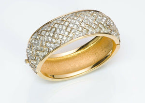 JOMAZ Wide Crystal Geometric Bangle Bracelet