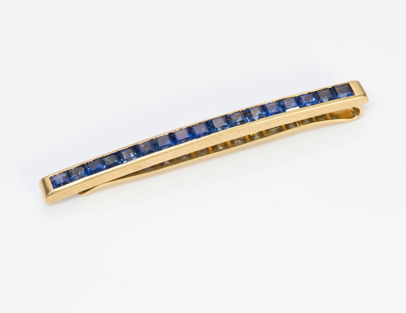 Joseph Merrin & Co. 18K Gold Sapphire Tie Bar Clip