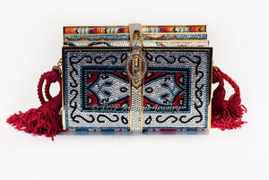 Judith Leiber Crystal Book Tassel Minaudiere Clutch Bag