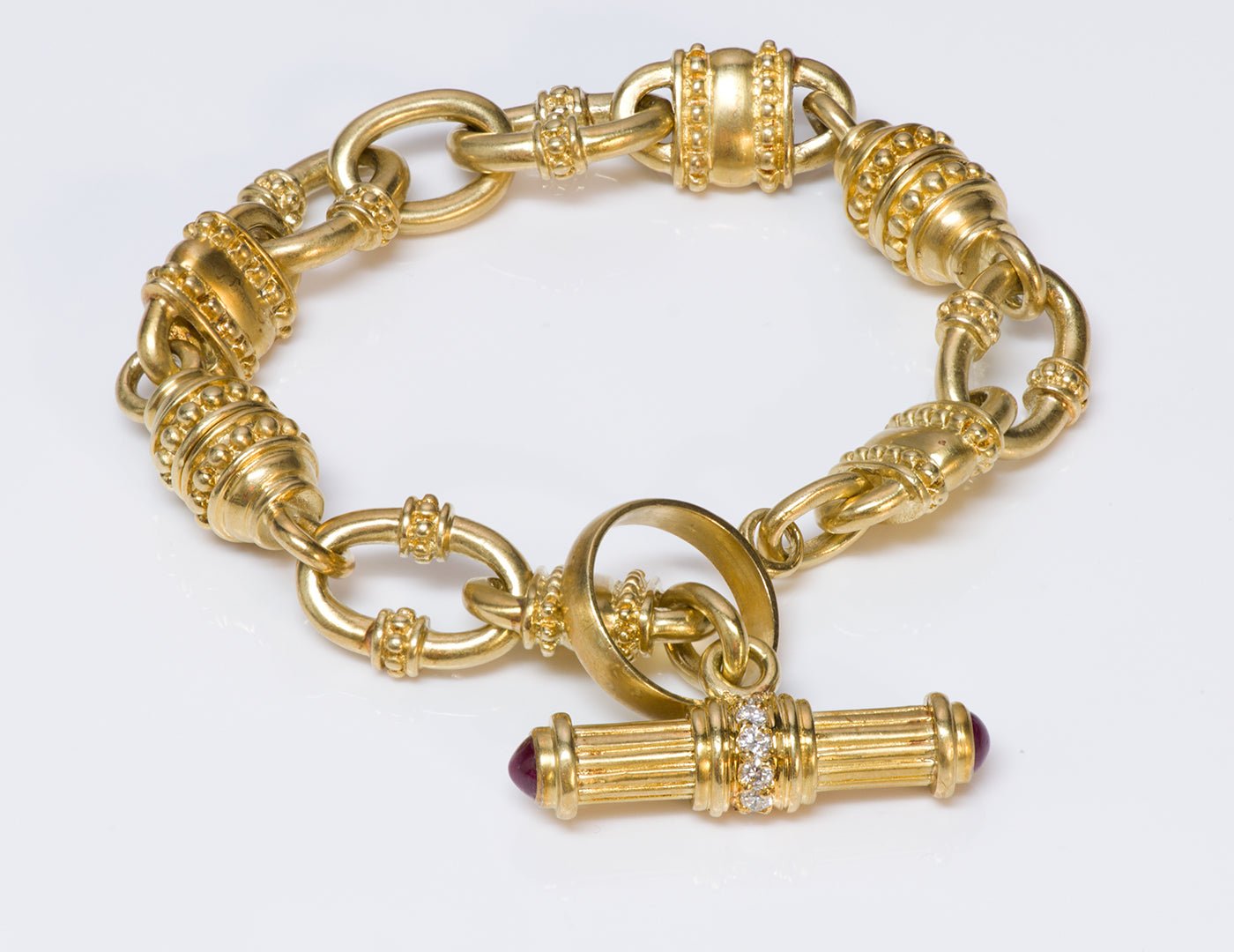 Judith Ripka 18K Gold Ruby Diamond Pearl Necklace Bracelet