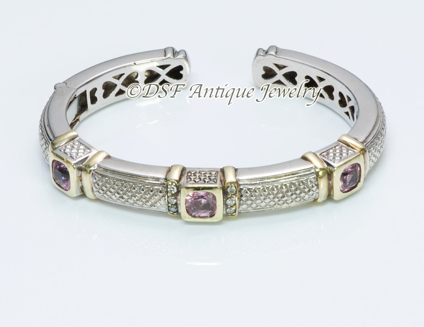 Judith Ripka Diamond & Amethyst Kick Cuff Bracelet