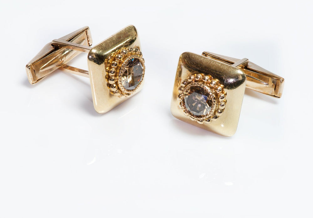 Julius Cohen 18K Gold Fancy Color Diamond Cufflink & Stud Set