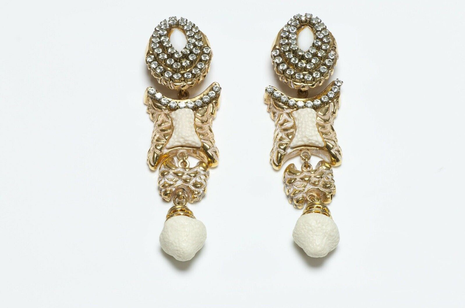 Kalinger Paris 1980’s Long Crystal Earrings