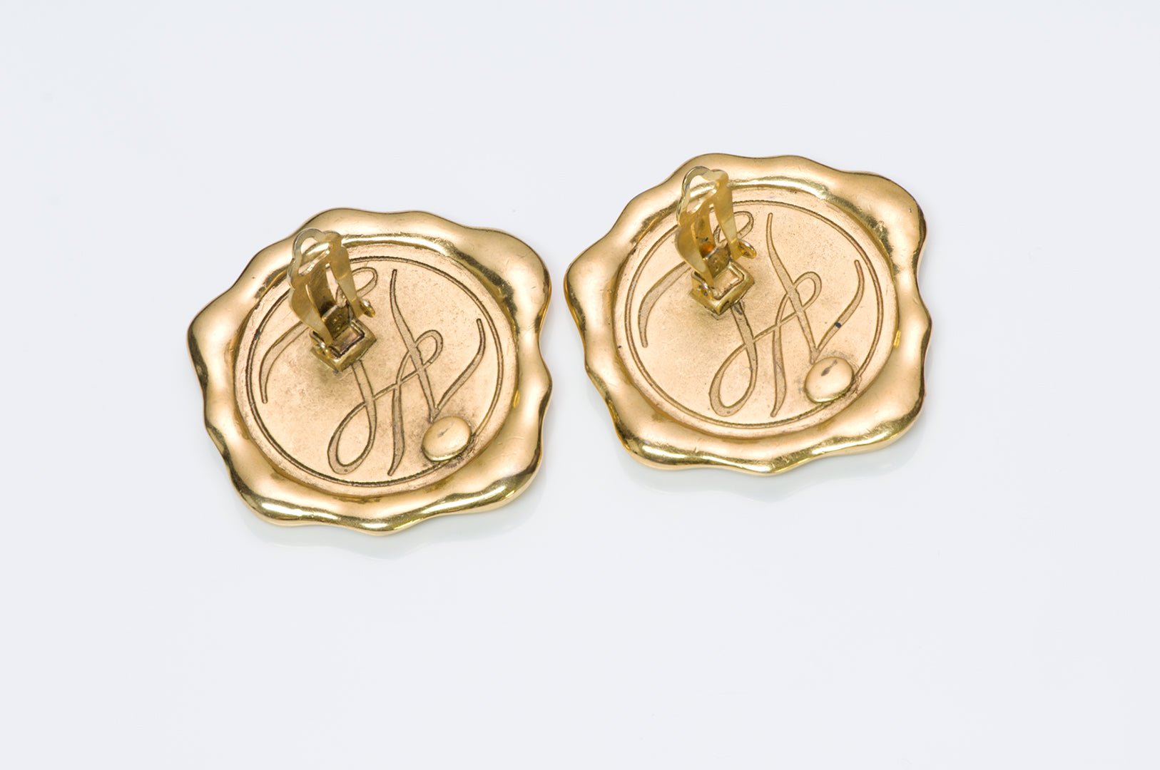 Karl Lagerfeld Gold Tone Coin Earrings