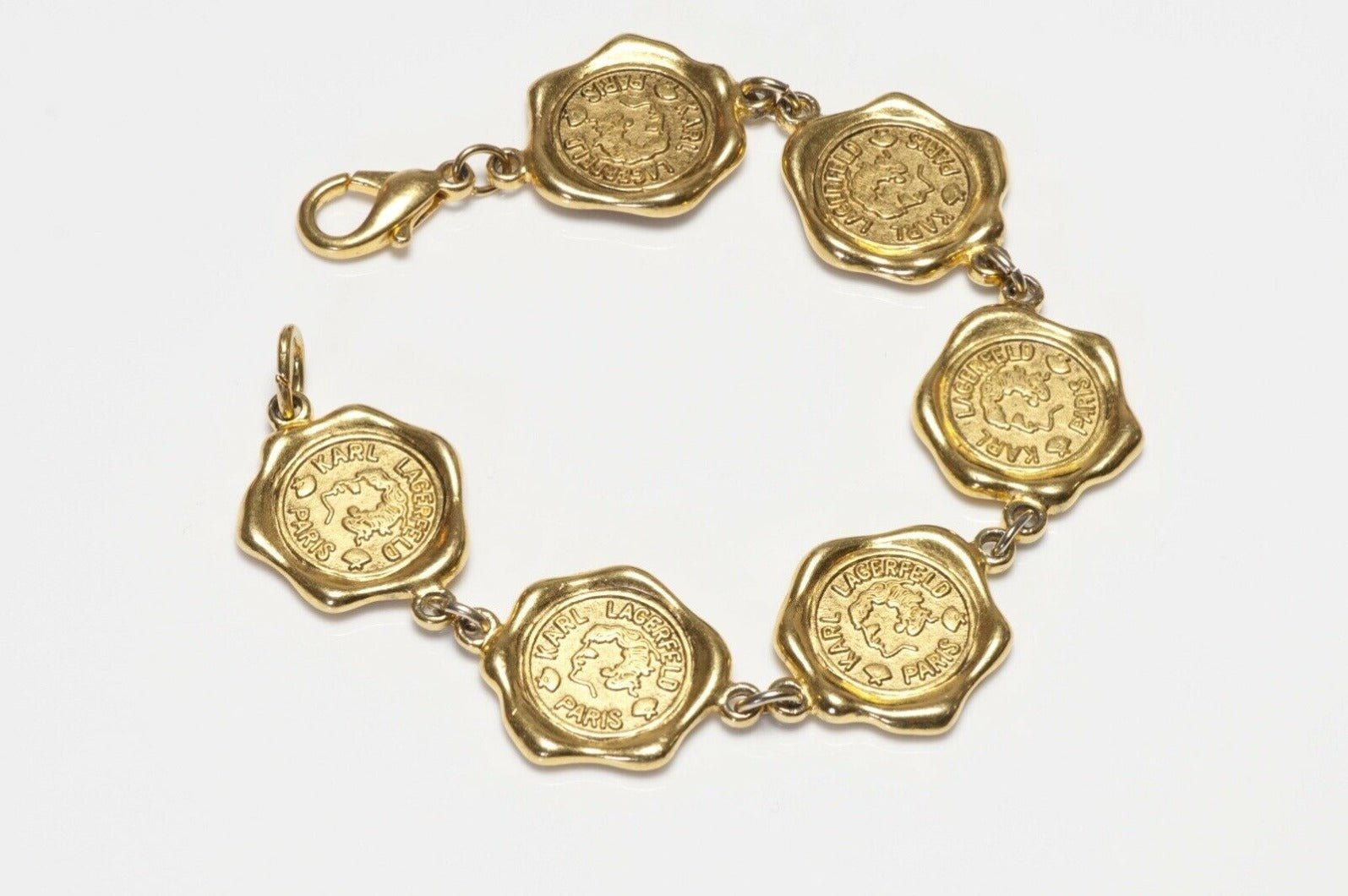 Karl Lagerfeld Paris Gold Plated Coin Medallion Chain Bracelet