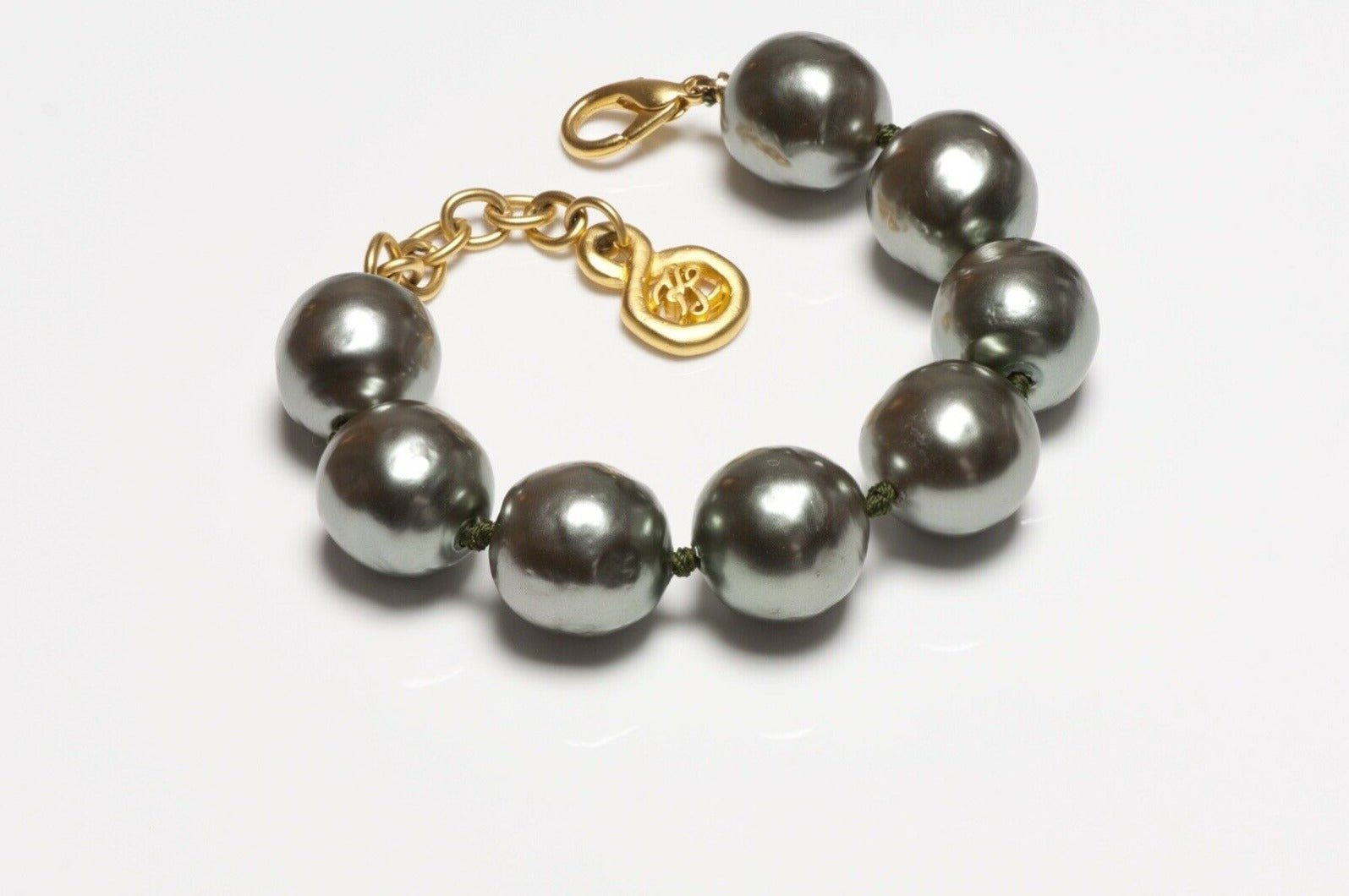 Karl Lagerfeld Paris Gray Pearl Chain Bracelet