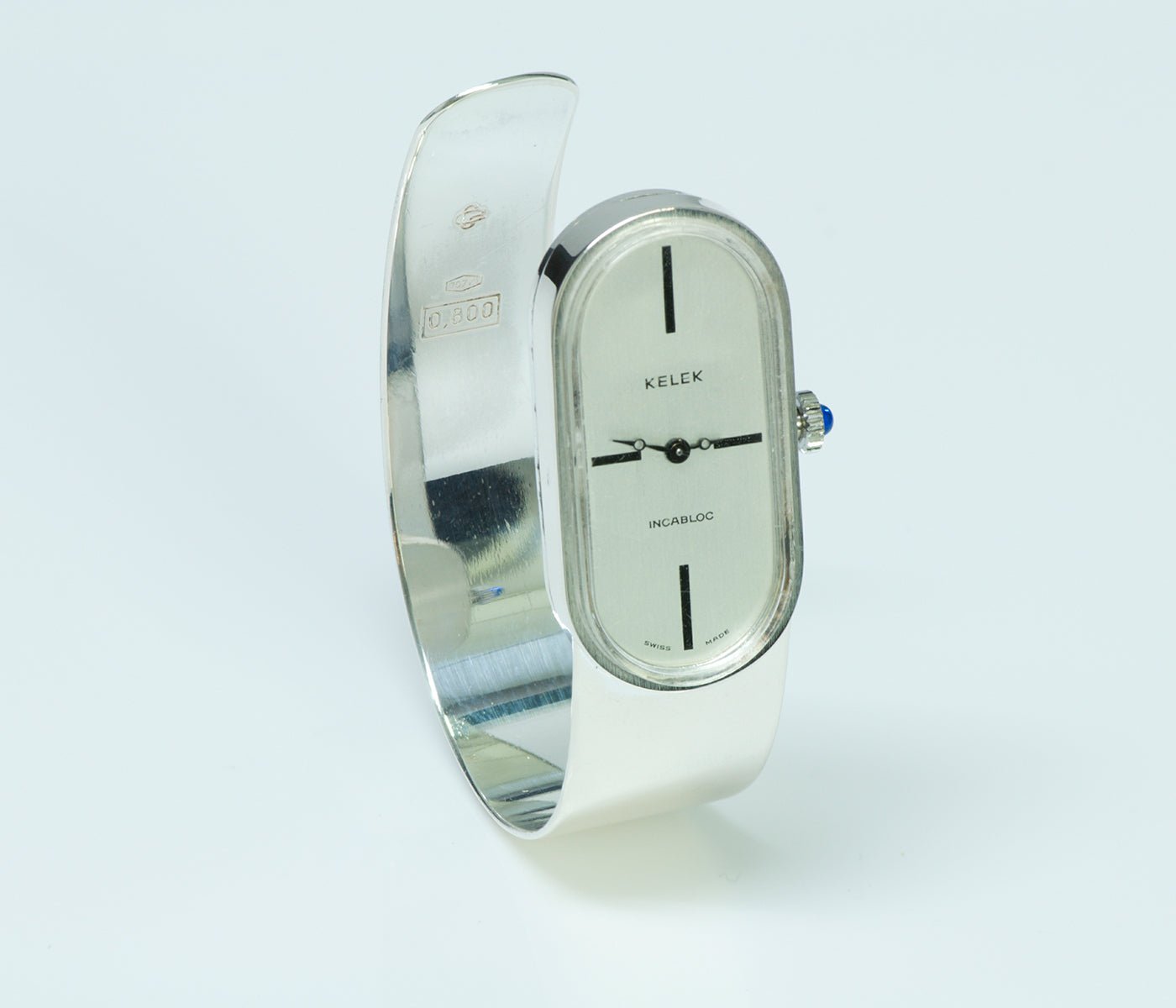 Kelek Incabloc Rare Vintage Silver Cuff Bracelet Watch