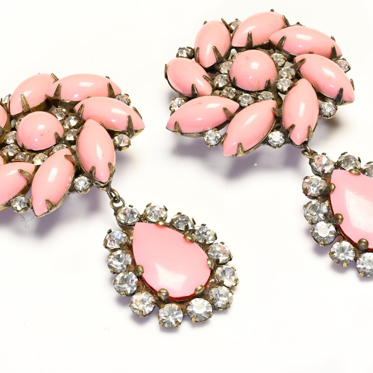 KJL Kenneth Jay Lane Avon Pink Perfect Pansy Clip on  Kenneth Jay Lane Pink Crystal Drop Earrings display picture 1