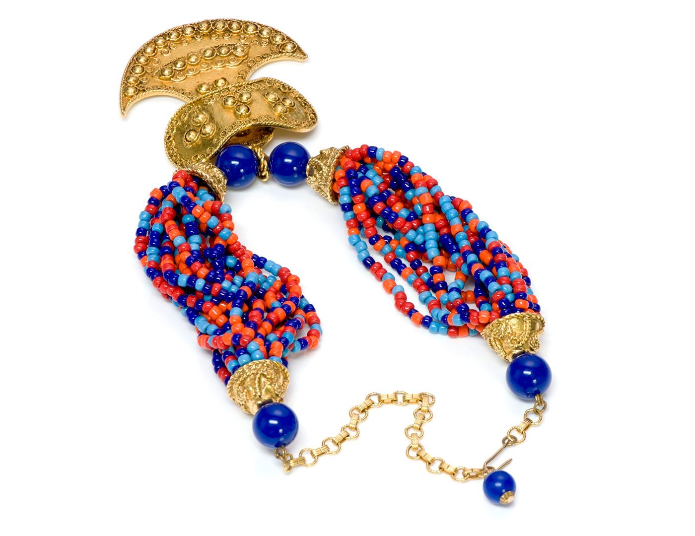 Kenneth Jay Lane KJL Etruscan Revival Beaded Necklace