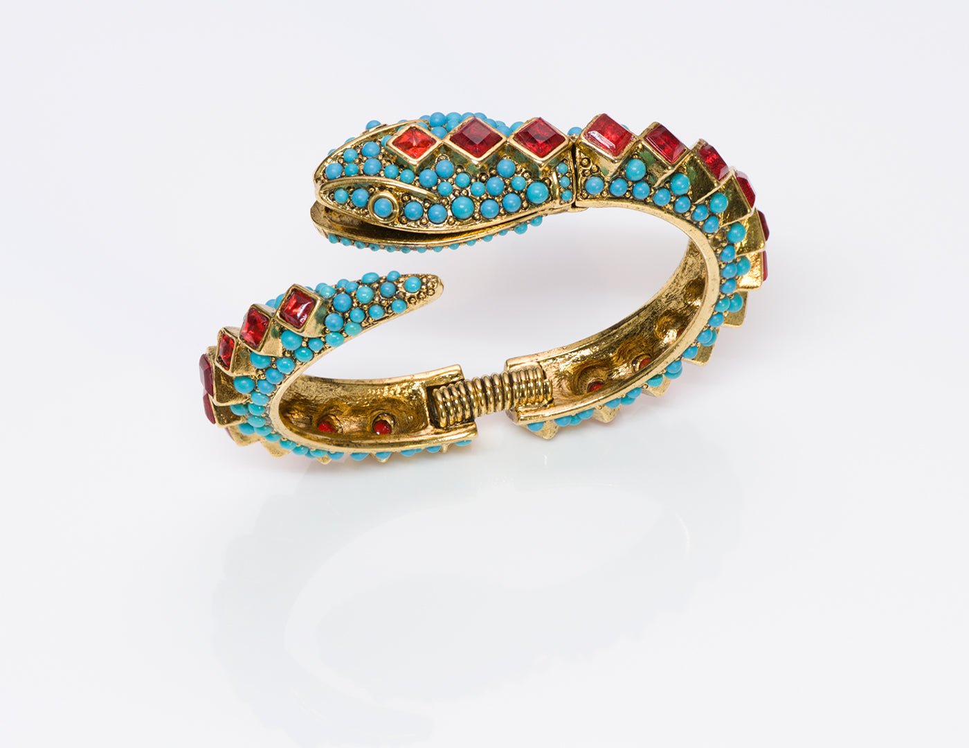 Kenneth Jay Lane KJL Turquoise Snake Bangle Bracelet